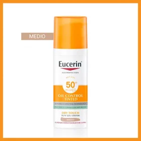 Eucerin Sun Face Oil Control FPS 50+ con color tono medio 50ML